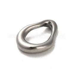 変色しない304ステンレススチール製リンクリング  ツイストティアドロップ  ステンレス鋼色  15.5x11x3mm  内径：9.5x6mm&nbsp;STAS-Q316-04A-P