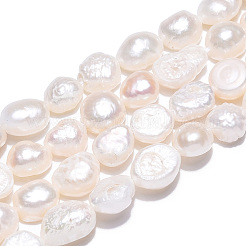 天然養殖淡水パールビーズ連売り  研磨両側  貝殻色  6~8.5x4.5~5.5x3~5mm  穴：0.6mm  約52~54個/連  13.58インチ〜13.94インチ（34.5cm〜35.4cm）&nbsp;PEAR-N014-06A