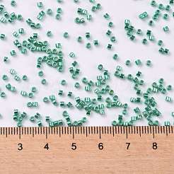 シリンダーシードビーズ  メタリックカラー  均一サイズ  ミディアムシーグリーン  2x1.5mm  穴：0.8mm  約888個/10g&nbsp;X-SEED-H001-D09