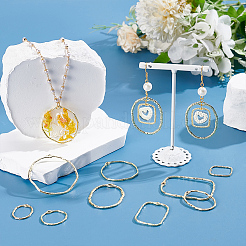 36Pcs 9 Styles Alloy Open Back Bezel Pendants&nbsp;FIND-UN0007-42LG