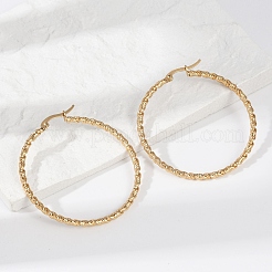 Ion Plating(IP) 304 Stainless Steel Big Hoop Earrings&nbsp;EJEW-L215-16G