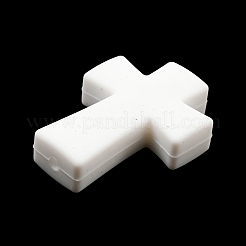 クロスシリコンフォーカルビーズ  ホワイトスモーク  35x25x8mm  穴：2mm.&nbsp;SIL-G006-03D
