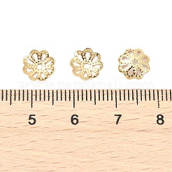 シェグレース真鍮ビーズキャップ  カドミウムフリー＆ニッケルフリー＆鉛フリー  花  18KGP本金メッキ  8x8x1.5mm  穴：1.2mm&nbsp;XGRPCU821-284G