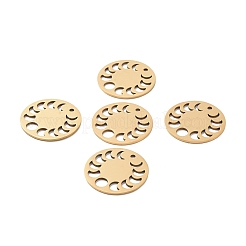 ステンレスペンダント201個  レーザー切断  月の満ち欠け  ゴールドカラー  23x1mm  穴：1.8mm&nbsp;STAS-S105-LA276