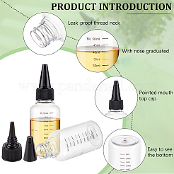 プラスチックニードルノーズ目盛り付きボトル  ブラック  3.7x11cm  容量：50ml（1.69fl.oz）&nbsp;MRMJ-WH0002-24A