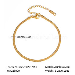 European Style Stainless Steel Flat Snake Chain Anklets for Women&nbsp;PL9506-2
