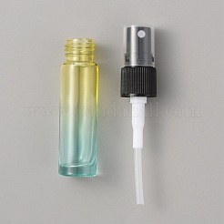 グラデーションカラーのガラス瓶  空のスプレーボトル  コラム  きいろ  9.5x2cm  容量：10ml（0.34fl.oz）&nbsp;AJEW-WH0314-123
