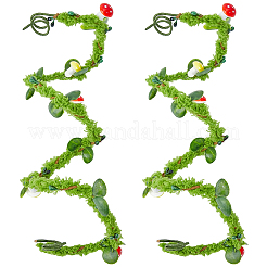 Plastic & Iron Flower Garland Arm Bracelet Rattan&nbsp;AJEW-GF0014-06