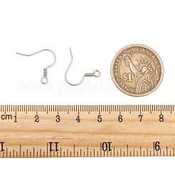 変色しにくい316サージカルステンレススチール製ピアスフック  水平ループ付き  ステンレス鋼色  18x18mm  21ゲージ  ピン：0.7mm  穴：2mm&nbsp;STAS-E009-2