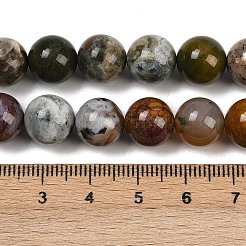 天然オーシャンアゲート/オーシャンジャスパービーズ連売り  ラウンド  10mm  穴：1mm  約37個/連  15.35インチ（39cm）&nbsp;G-G772-06-B-01