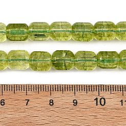 透明ガラスビーズ連売り  ファセットバレル  オリーブドラブ  9x7.5x8mm  穴：1.2mm  約40個/連  14.37''（36.5センチメートル）&nbsp;GL-A001-01A-02