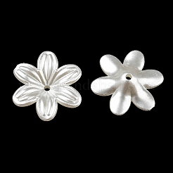 Abs模造パールビーズ  花  16x17.5x4mm  穴：1.4mm&nbsp;X-OACR-K001-27