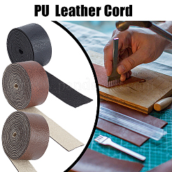 3 Rolls 3 Colors PU Imitation Leather Cord&nbsp;LC-GF0001-08A