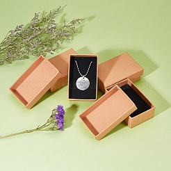 厚紙ジュエリーセットボックス  リングのために  ネックレス  長方形  淡い茶色  8x5x2.5cm&nbsp;X1-CBOX-R036-10