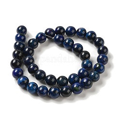 天然石瑪瑙ビーズ連売り  染め＆加熱  ラウンド  プルシアンブルー  10mm  穴：1.2mm  約38個/連  14.96''（38センチメートル）&nbsp;G-P516-A01-A09