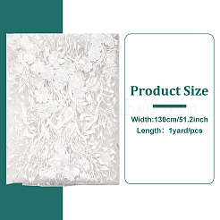 Flower Pattern Polyester Elastic Lace Fabric&nbsp;DIY-WH0504-179