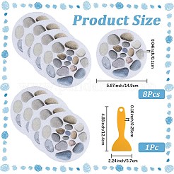 PEVA浴槽用滑り止めステッカー8枚（スクレーパー付き）  フラットラウンド  カラフル  149x1mm&nbsp;DIY-SP0006-68