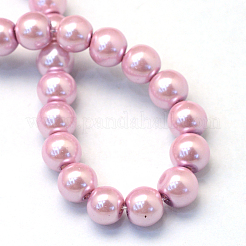 Baking Paint Pearlized Glass Pearl Round Bead Strands&nbsp;HY-Q003-6mm-47
