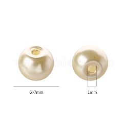 500個 10色焼き付け塗装パールガラスパール丸ビーズ連売り  ミックスカラー  6~7mm  穴：1mm  約50PCS /カラー&nbsp;HY-YW0001-02A