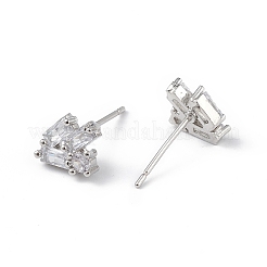 Clear Cubic Zirconia Geometric Stud Earrings&nbsp;EJEW-L234-085P