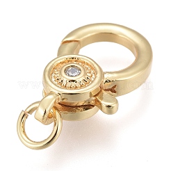 Brass Micro Pave Cubic Zirconia Lobster Claw Clasps&nbsp;ZIRC-M108-07A-G
