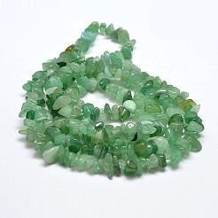 チップ天然グリーンアベンチュリンビーズ連売り  5~8x5~8mm  穴：1mm  32インチ&nbsp;G-N0134-10A