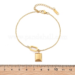 304 Stainless Steel Cable Chains Charm Bracelets for Women&nbsp;BJEW-U021-11G