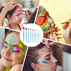10Pcs Nylon Artist Watercolor Painting Makeup Brush Set&nbsp;MRMJ-WH0087-46