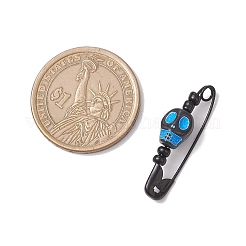 ハロウィンテーマのスカル鉄ペンダント  アクリルと  ミックスカラー  29.5x10x8.5mm  穴：2.5mm&nbsp;PALLOY-JF04181