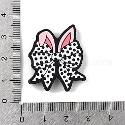 イースターシリコンビーズ  焦点ビーズ  ブラック  蝶結び  30x26x8mm  穴：3mm&nbsp;SIL-I020-02D