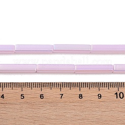 電気メッキガラスビーズセット  ABカラーメッキ  長方形  プラム  19.5~20x3.5~4x3.5~4mm  穴：1mm  約38個/連  29.13''（74センチメートル）&nbsp;EGLA-Q128-11A-AB03