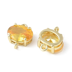 Brass Pave Cubic Zirconia Connector Charms&nbsp;KK-F892-53G-08