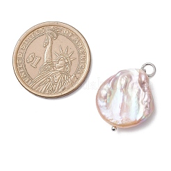 Natural Baroque Pearl Keshi Pearl Pendants&nbsp;PALLOY-JF04629-02