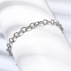 201 Stainless Steel Cable Chain Bracelets&nbsp;STAS-T077-15P