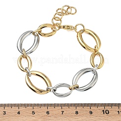 304 Stainless Steel Oval Link Chain Bracelets for Women&nbsp;BJEW-D456-05GP-02