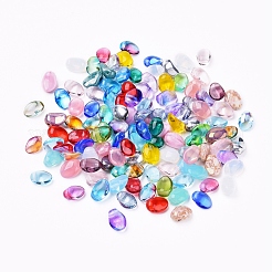 チェコガラスビーズ  電気メッキ/染め/透明/模造オパライト  オーバル  ミックスカラー  8.5x6x4.5mm  穴：0.8mm 約357~363個/袋&nbsp;GLAA-G070-10A