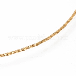 304ステンレススチールツイストスネークチェーンネックレス  カニカン付き  ゴールドカラー  16.92インチ（43cm）  1mm&nbsp;NJEW-I238-08G