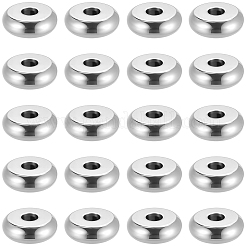 304ステンレススチールビーズ  フラットラウンド  ステンレス鋼色  6x2mm  穴：1.6mm  200pc&nbsp;STAS-BBC0009-89A