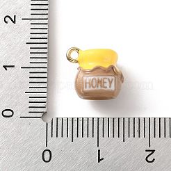 合金エナメルチャーム  ハニージャーチャーム  ゴールドカラー  ブラウン  10x10.5x10mm  穴：1.4mm&nbsp;AL-CBA02ED-06G-C
