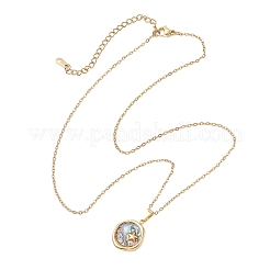 3Pcs 3 Styles Summer Beach Natural Paua Shell Pendant 304 Stainless Steel Cable Chain Necklaces for Women&nbsp;NJEW-JN05953