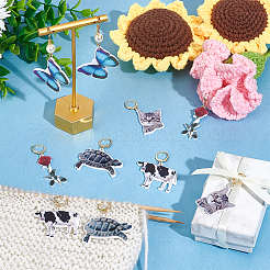Animal & Rose Opaque Acrylic Pendant Stitch Markers&nbsp;HJEW-AB00358