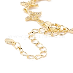 Clear Cubic Zirconia Butterfly Link Chains Bracelet&nbsp;BJEW-I301-09G