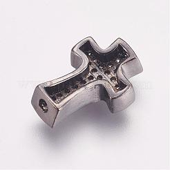 Brass Micro Pave Cubic Zirconia Beads&nbsp;ZIRC-G087-28B