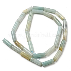 天然フラワーアマゾナイトビーズ連売り  コラム  12.5~14x4~4.5mm  穴：1mm  約28~29個/連  15.35~15.55インチ（39~39.5cm）&nbsp;G-G006-A03-01