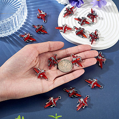 20 個 2 色の合金樹脂ペンダント  スター  カン付き  ミックスカラー  32x19x11mm  穴：3mm  10個/カラー&nbsp;FIND-TA0009-57