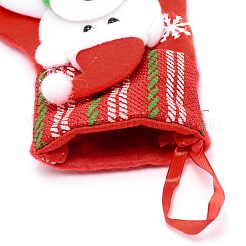 クリスマスの靴下をぶら下げ布  クマ＆ワードメリークリスマス  キャンディーギフトバッグ  クリスマスツリーの装飾用  レッド  163x122x16mm&nbsp;HJEW-SZC0004-32