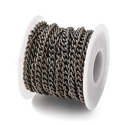 チタンカーブチェーン  溶接されていない  スプールで  生（メッキなし）  6x4.5x1mm&nbsp;CHS-A021-01B-1