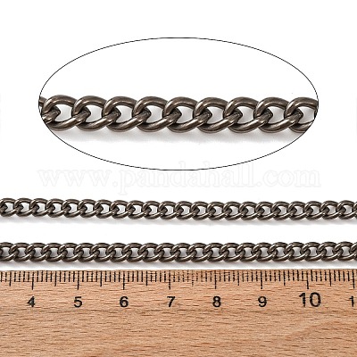 チタンカーブチェーン  溶接されていない  スプールで  生（メッキなし）  6x4.5x1mm&nbsp;CHS-A021-01B-1