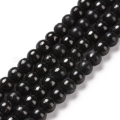 Natural Shungite Beads Strands&nbsp;G-D481-15B-4MM-1