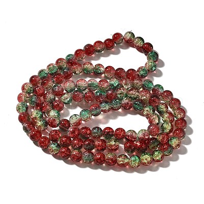 Crackle Glass Beads Strands&nbsp;CCG-C002-6mm-12-1
